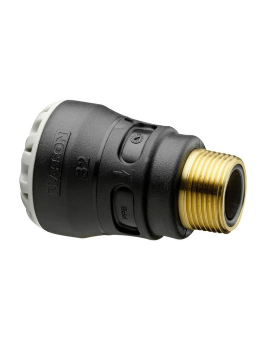 Raccord encliquetable tube PE fileté mâle DN20 à DN65
