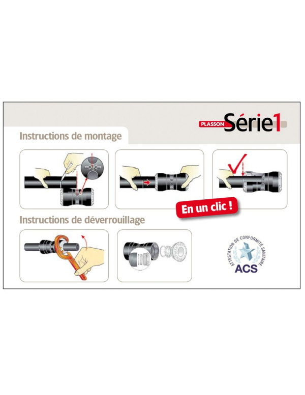 Raccord encliquetable tube PE fileté mâle DN20 à DN65