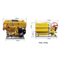 Motopompe incendie pickup haute pression, lutte incendie avec réservoir 600L 2