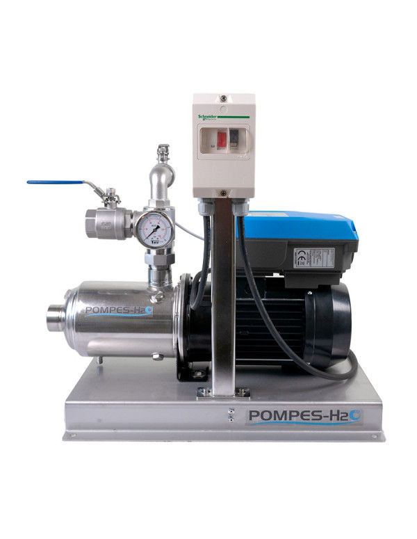 Surpresseur d'eau avec pompe multicellulaire horizontale équipée d'un variateur de vitesse triphasé, puissance 2.2 Kw