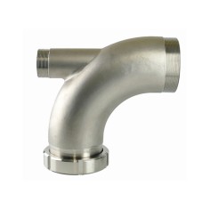 Coude pousseur SMS-DIN-BSP avec piquage 2" BSP