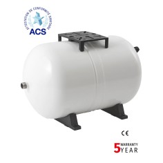 Réservoir surpresseur à membrane horizontale AQUAVAREM 20L, 60 et 100L, avec support de pompe, orifice 1"