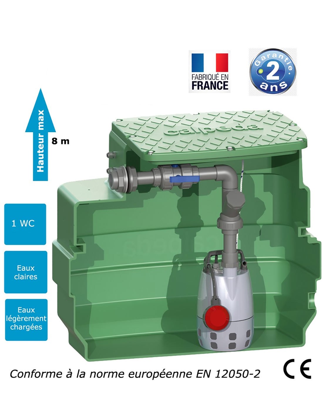 Station de relevage eaux légèrements usées (0.25 ou 0.45 Kw - 230V)