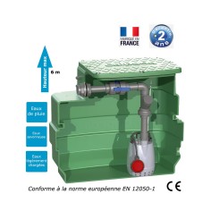 Pump station : 1 pump open impeller (0.25kw - 230V) & capacity tank 230L