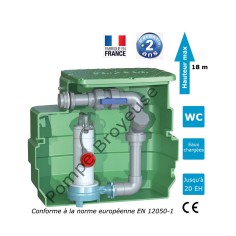 Station de relevage avec pompe broyeuse Calpeda GQGM 1.50 Kw