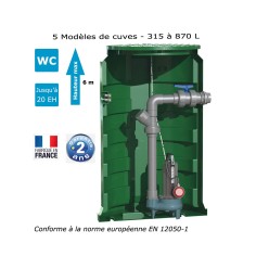 Poste de relevage 1 pompe "roue vortex" (0.55Kw - 230V)