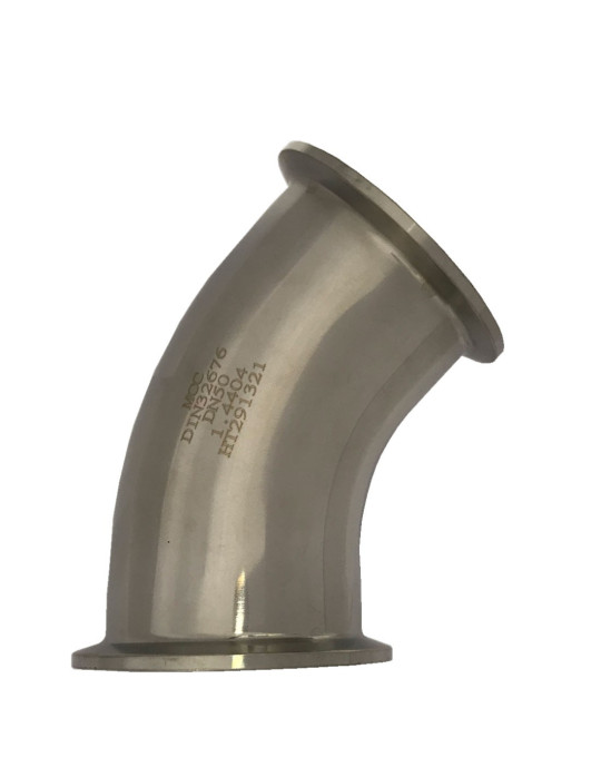 Coude à 45° CLAMP inox 316