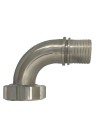 DIN female elbow with serrated hose tail 316 stainless steel