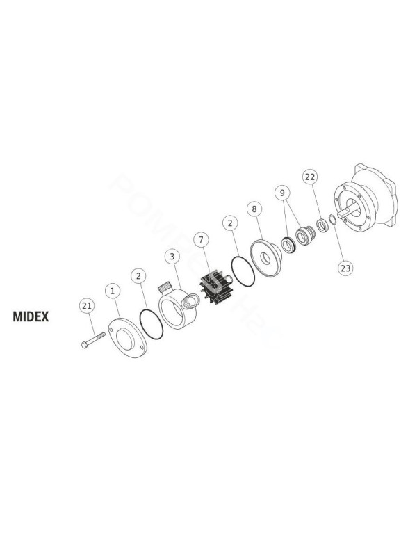 Rondelle d'ecartement MIDEX MINOR - N°22