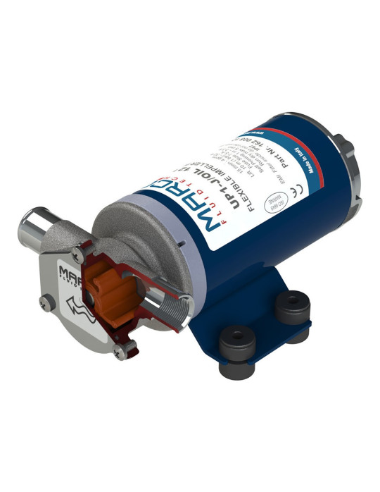Pompe de transfert huile 12V et 24 V, roue souple FKM, particules solides jusqu'à 5mm