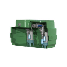 Station de relevage double pompe eaux chargées à roue vortex, CAL500
2GQSM 50-8 V2E et CAL500 2GQSM 50-13 V2E