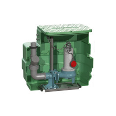 Pump station 1 pump vortex impeller (0.55kw - 230V) tank 230L