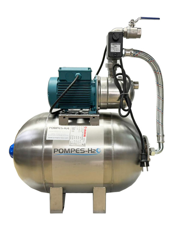 Surpresseur d'eau inox 50L monophasé 0.55 Kw