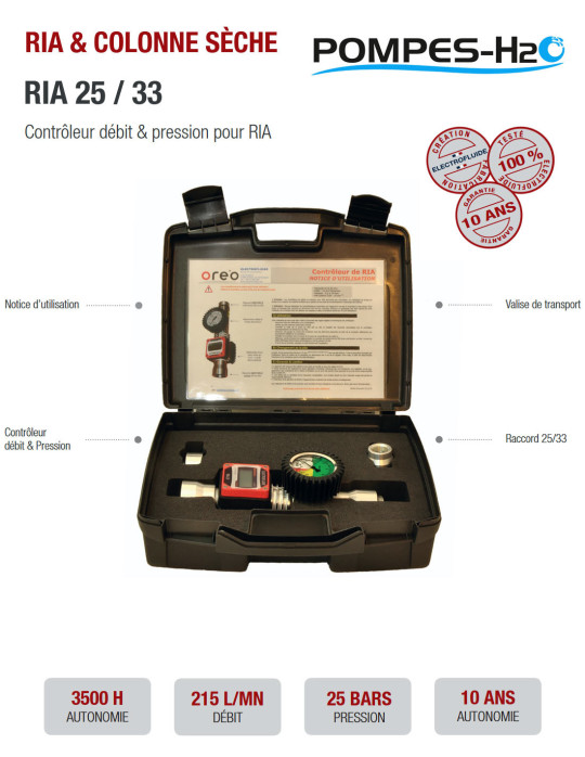 Coffret contrôle débit et pression RIA D25- D33 et colonne sèche