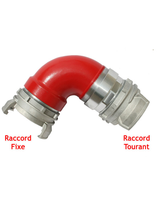 Raccord coudé à 90° Guillemin DN40 à DN100 avec 1 raccord tourant