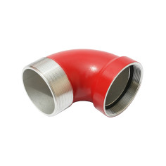 Coude à visser M/F Aluminium Rouge égale DN80 et DN100
