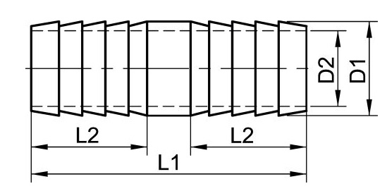 Adaptateur cannelé inox 316L