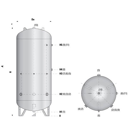 Réservoir inox 304 eau potable 6 bars